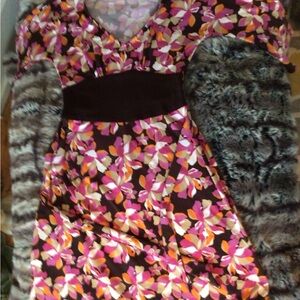 Laundry By Shelli Segal Pink and Orange Floral Mini Dress